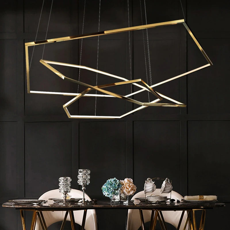 Moderne luxe or LED suspension lumières salon salle à manger éclairage décor Lustre Lustre intérieur chambre suspendus luminaires - vue 4 sur 21