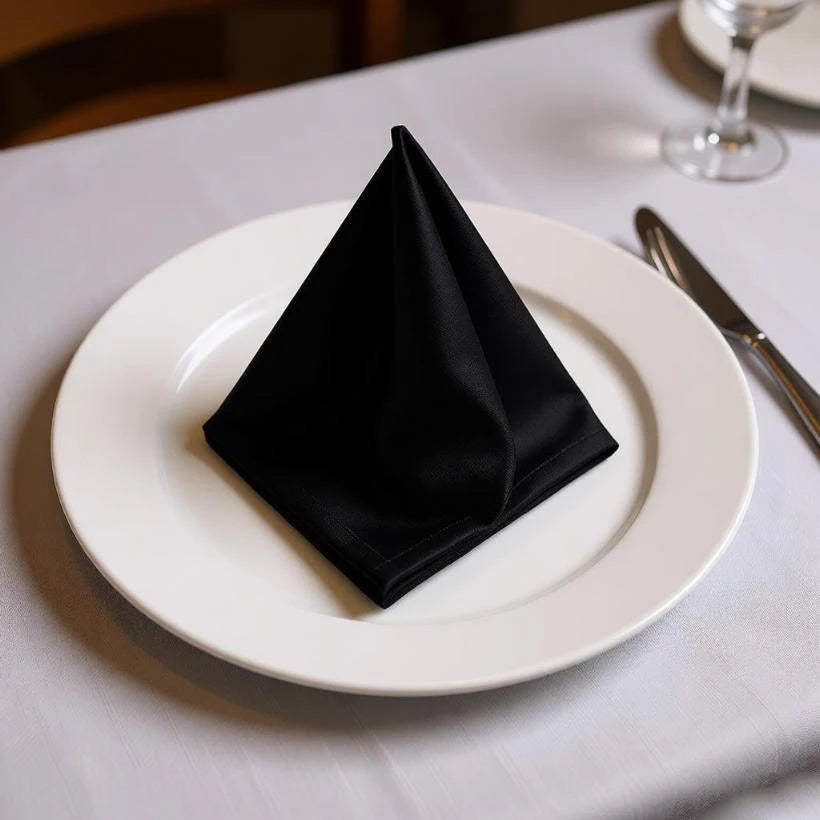 Serviette de table satin décorative pour réception mariage - vue 5 sur 5