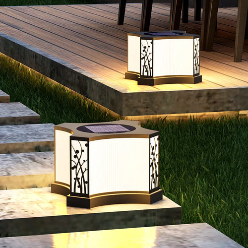 lampe solaire extérieure led en acier inoxydable pour jardin et clôture - vue 3 sur 12