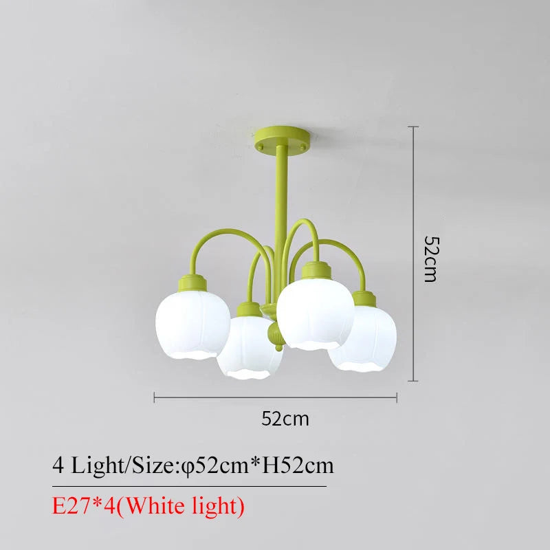 lustre moderne botimi avec 8 abat-jour en verre nordiques