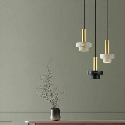 Suspension LED en marbre décorative pour divers espaces - vue 5 sur 17
