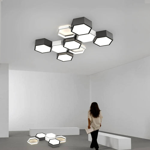 plafonnier design en nid dabeille pour intérieur créatif - vue 4 sur 18