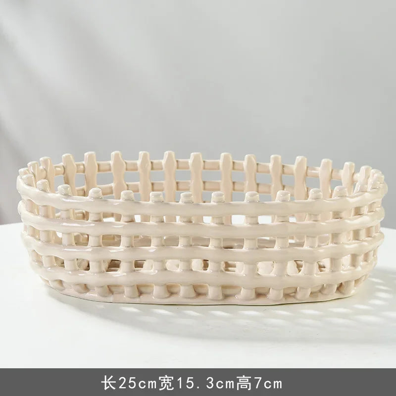 panier de rangement en céramique pour fruits et ustensiles de cuisine - vue 21 sur 21