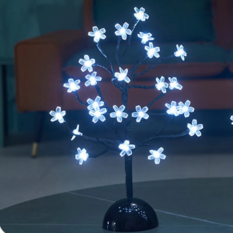 Veilleuses LED Cerisier Fleur Arbre Lampe Bureau Maison Chambre Décor - vue 3 sur 7