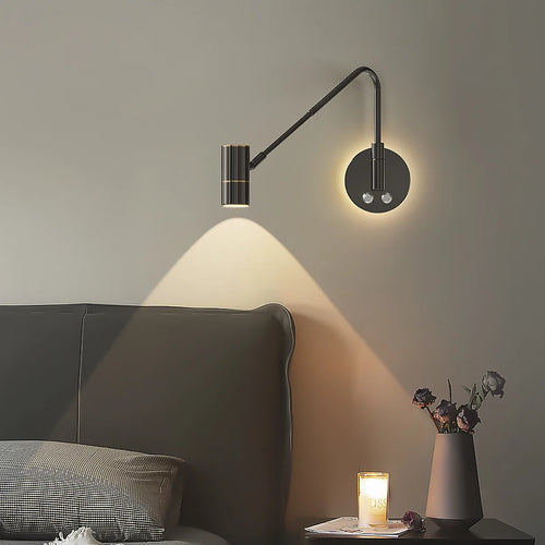 lampe de lecture murale style crème bras oscillant bauhaus interrupteur tactile - vue 4 sur 10
