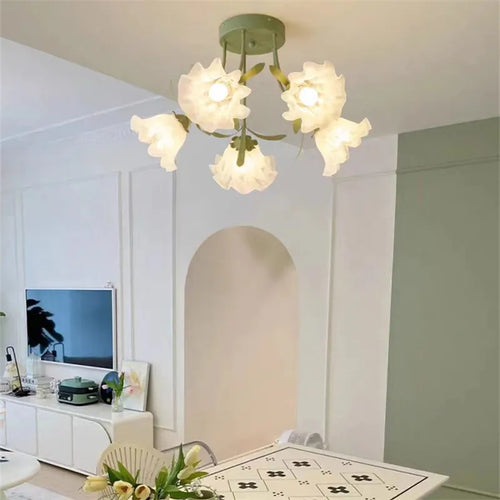 lustre nordique créatif à fleurs pour décoration intérieure - vue 5 sur 24