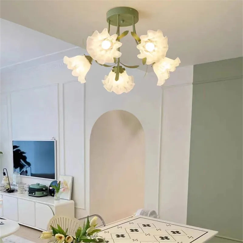 lustre nordique créatif à fleurs pour décoration intérieure - vue 4 sur 24