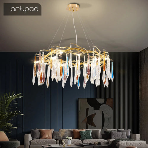 lustre moderne en cristal pour décoration intérieure élégante - vue 3 sur 17
