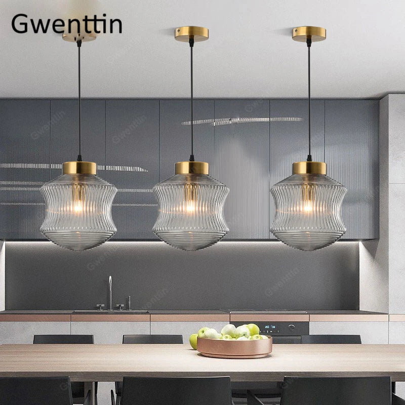 suspension en verre teinté pour décoration intérieure moderne - vue 4 sur 8