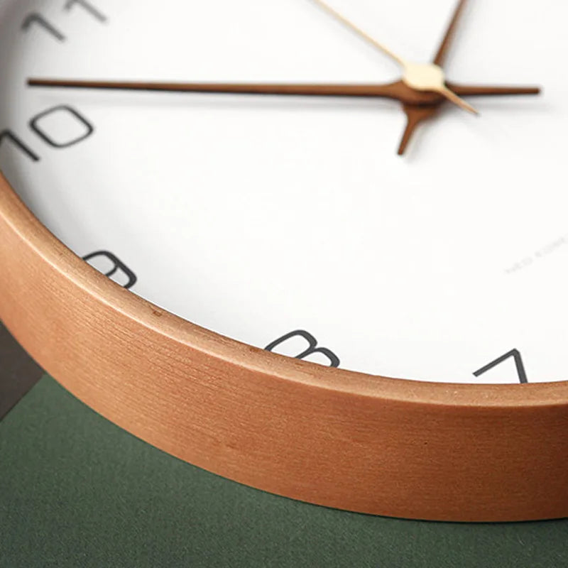 horloge murale en bois et verre design nordique élégant et simple - vue 4 sur 7
