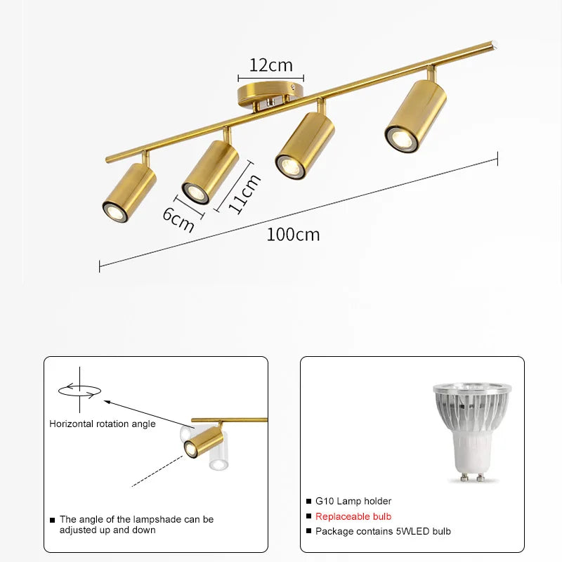 plafonnier led monté en surface angle réglable pour restaurant bar - vue 6 sur 14