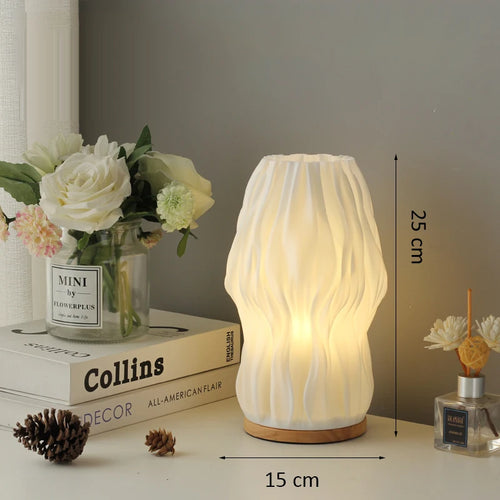 Lampe à poser Abat-jour imprimé en 3D de Style crème française - vue 9 sur 14