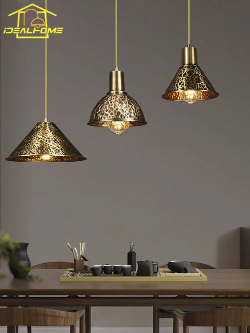 lustre décoratif chinois en cuivre pour ambiance zen - vue 2 sur 14