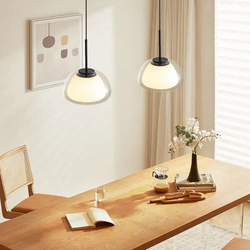 suspension en verre double couche style danois pour intérieur élégant - vue 2 sur 18