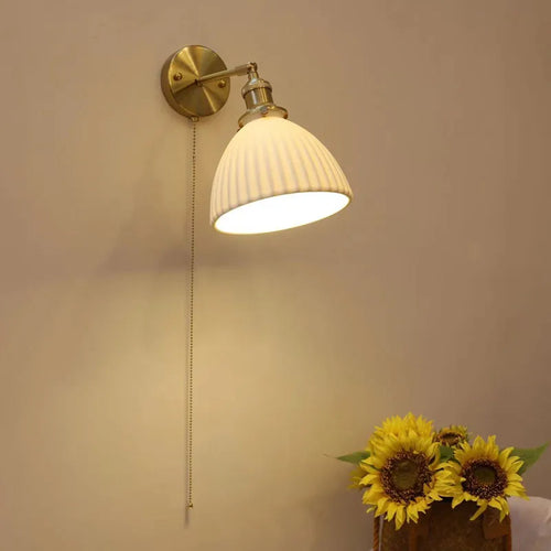 applique murale led antique avec interrupteur à tirette - vue 3 sur 10