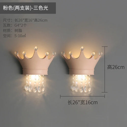 applique murale couronne en résine et cristal pour enfants - vue 11 sur 12