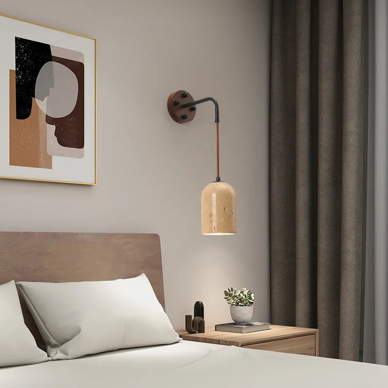 applique murale led en pierre naturelle pour hôtel avec interrupteur - vue 4 sur 10