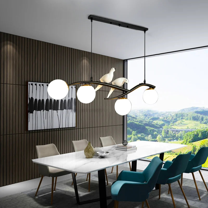 suspension créative moderne à 4 têtes pour éclairage luxe - vue 3 sur 8