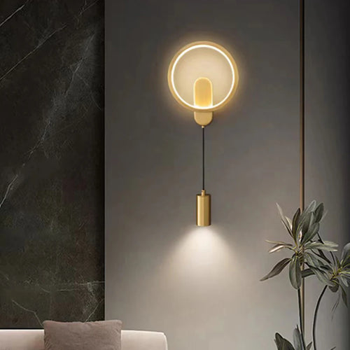 applique murale moderne en laiton avec 3 luminaires interchangeables - vue 5 sur 7