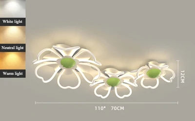 plafonnier floral à led pour chambre et salon - vue 8 sur 10