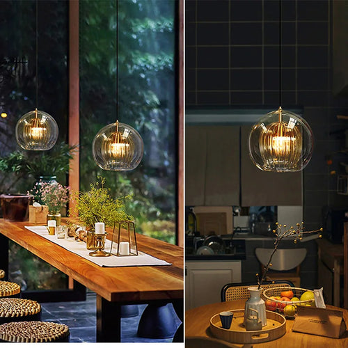 lustre nordique led en verre pour restaurant et bureau - vue 9 sur 9