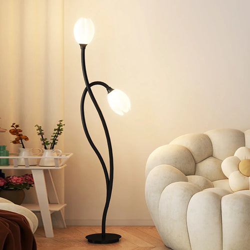 lampe de sol à led double tête en forme de fleur - vue 3 sur 8