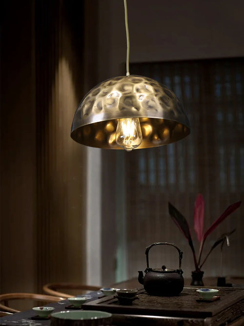 lustre décoratif chinois en cuivre pour ambiance zen - vue 3 sur 14