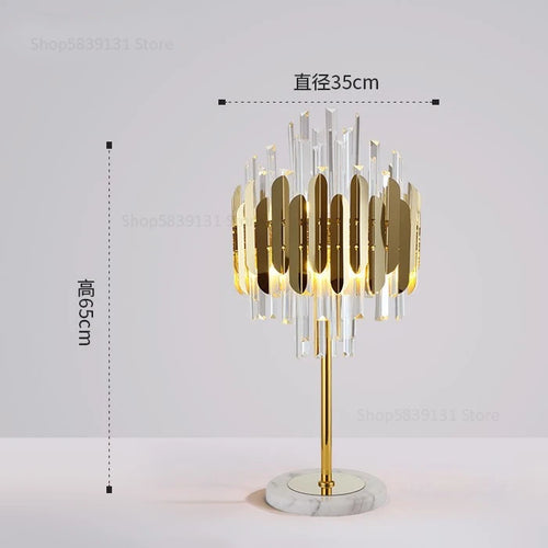 lampadaire post-moderne nordique en cristal doré led luxe - vue 10 sur 17