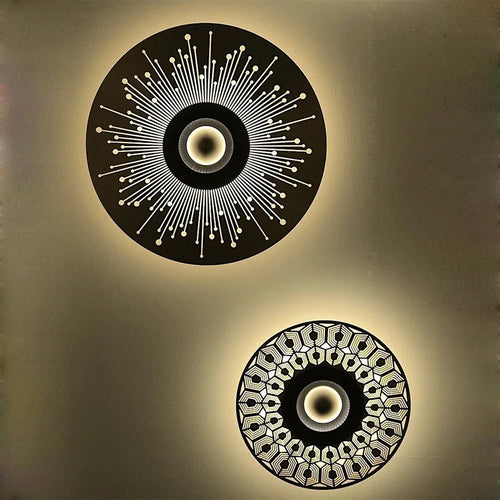 applique murale sculptée en cuivre avec lumières led sisle - vue 4 sur 12