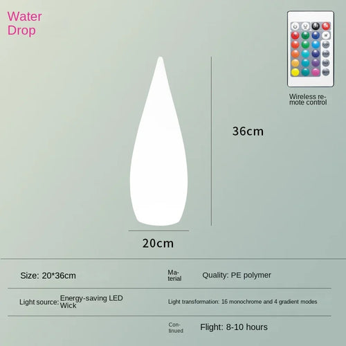 lampadaire de jardin solaire étanche en forme de goutte d'eau - vue 12 sur 14
