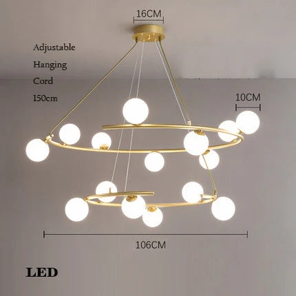 lustre créatif en fer et verre pour décoration élégante - vue 14 sur 16