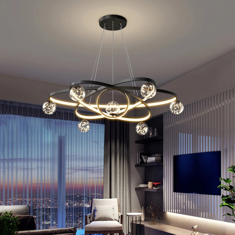 lustre moderne nordique design éclairage intérieur élégant - vue 2 sur 14
