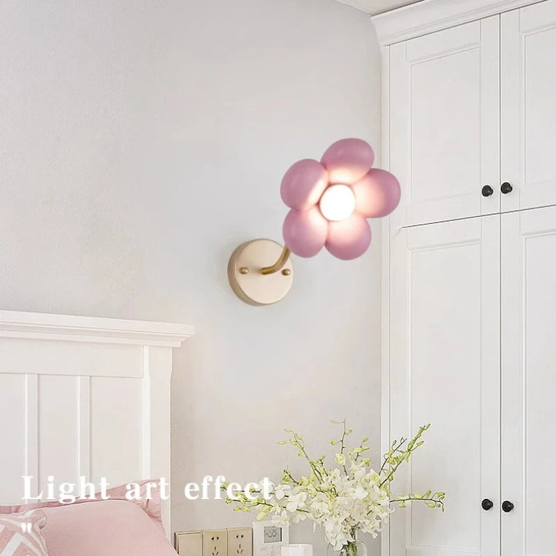 applique murale à pétales roses pour chambre de princesse - vue 4 sur 7