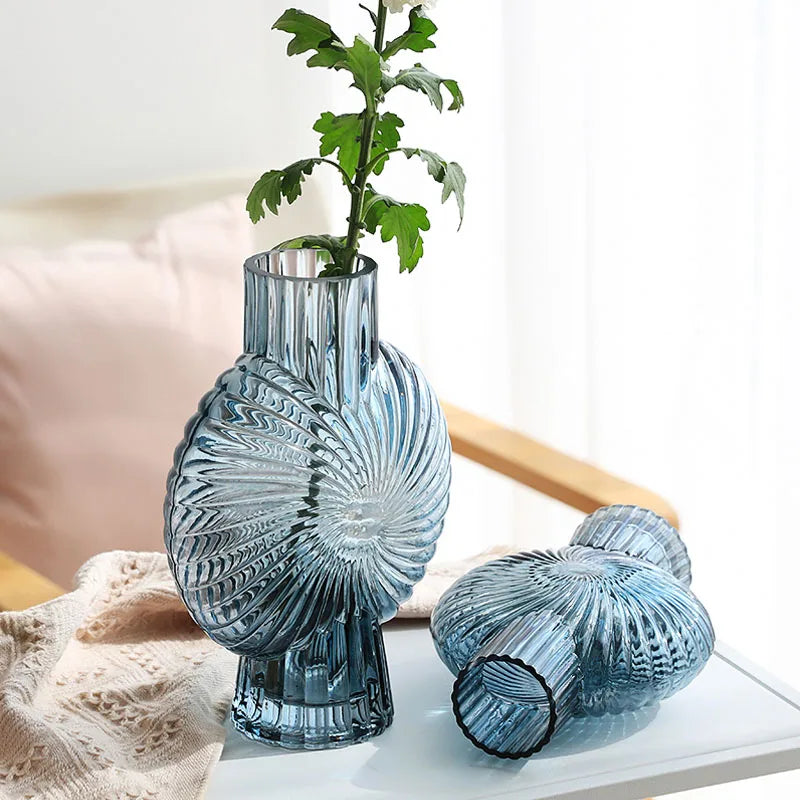 vase en verre moderne à motif spirale pour décoration intérieure - vue 4 sur 8