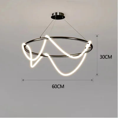 lustre moderne à long tuyau pour décoration intérieure élégante