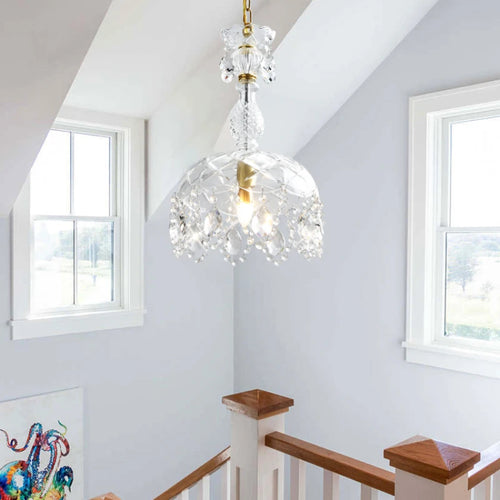 lustre rétro en cristal pour décoration intérieure élégante - vue 6 sur 7