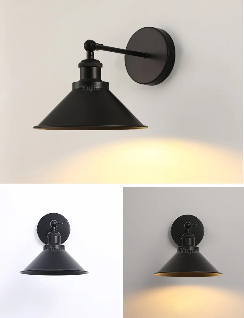 applique murale rétro réglable en fer et laiton décorative à LED - vue 3 sur 8
