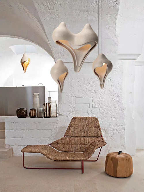 lustre en conque design nordique wabi sabi pour décoration intérieure - vue 2 sur 9