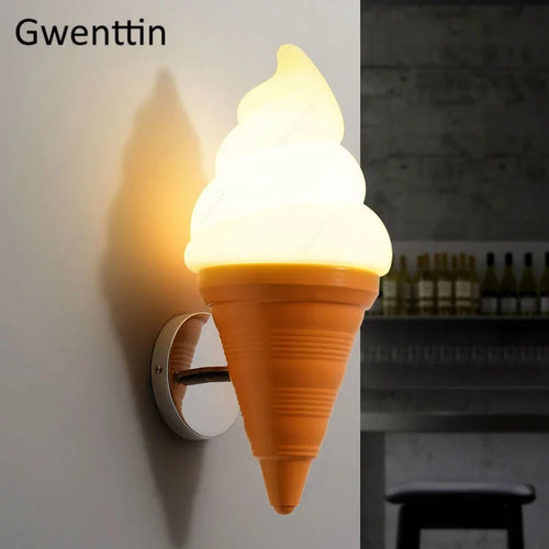 applique murale créative en forme de crème glacée moderne et lumineuse - vue 3 sur 16