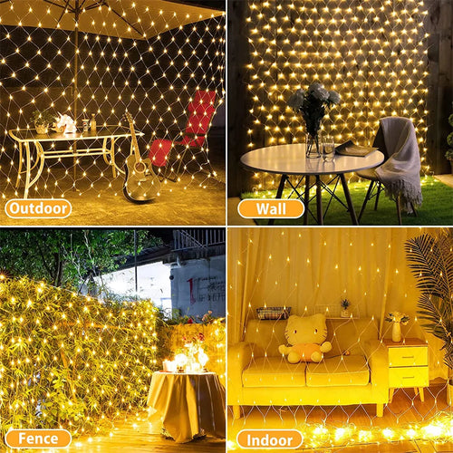 réseau de led solaire étanche pour décoration extérieure jardin - vue 5 sur 9