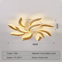 lustre moderne en bois et acrylique pour intérieur