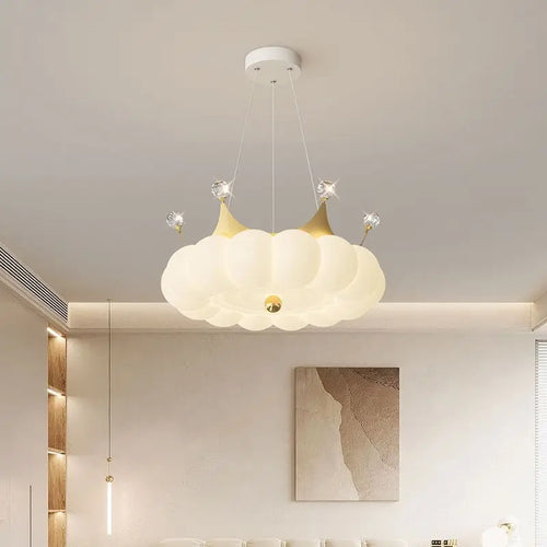 lustre moderne led avec suspension couronne option télécommande - vue 2 sur 12