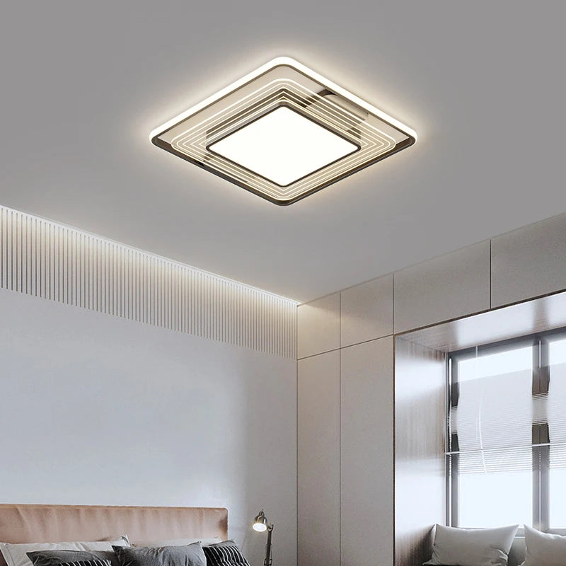 plafonnier rectangulaire simple moderne protection des yeux style minimaliste - vue 3 sur 18