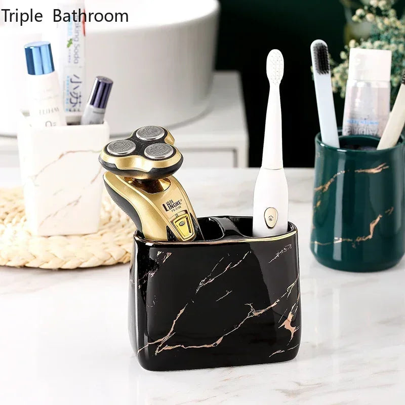 porte-brosse à dents en céramique design pour salle de bain - vue 2 sur 15