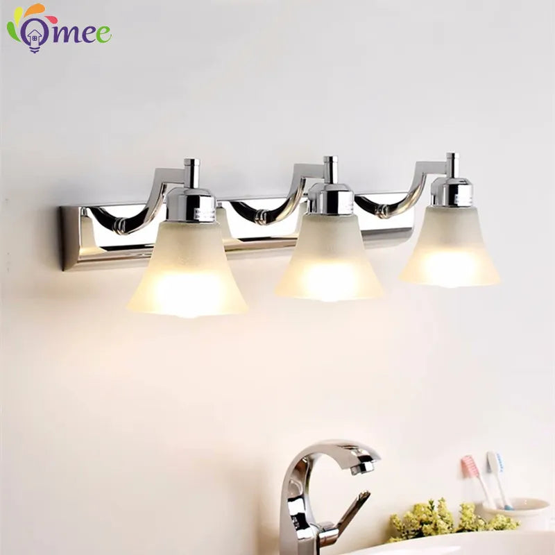 Applique murale Rétro cosmétique miroir LED européenne maquillage lumière vanité salle de bains appliques Chrome armoire - vue 2 sur 23