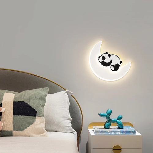 applique murale créative panda astronaute pour chambre d'enfants - vue 2 sur 8