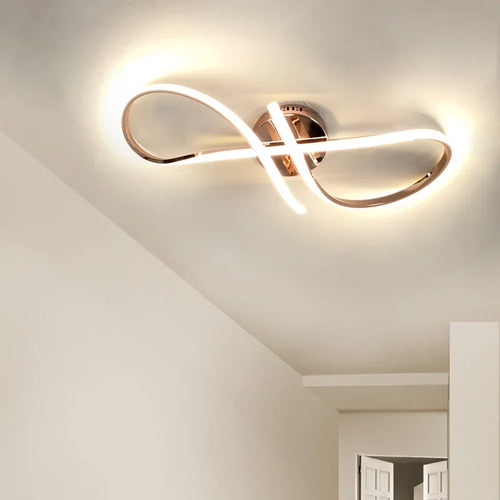 plafonnier moderne à leds doré chromé pour intérieur - vue 6 sur 10