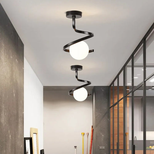 plafonnier led nordique boule verre - vue 3 sur 8