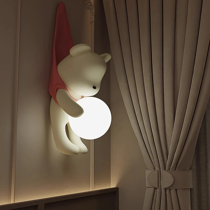 applique murale nordique décorative en résine en forme d'ours pour maison - vue 3 sur 7