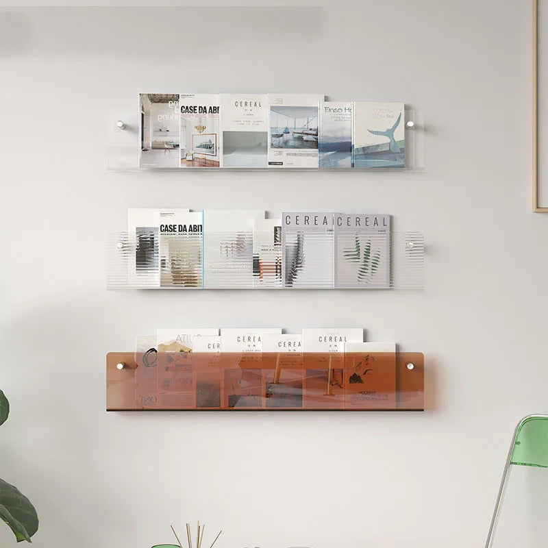 étagère à livres en acrylique support de rangement mural design moderne - vue 2 sur 17